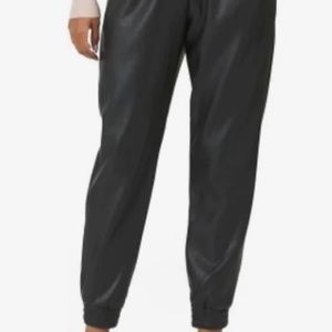 Bagatelle black faux leather joggers
